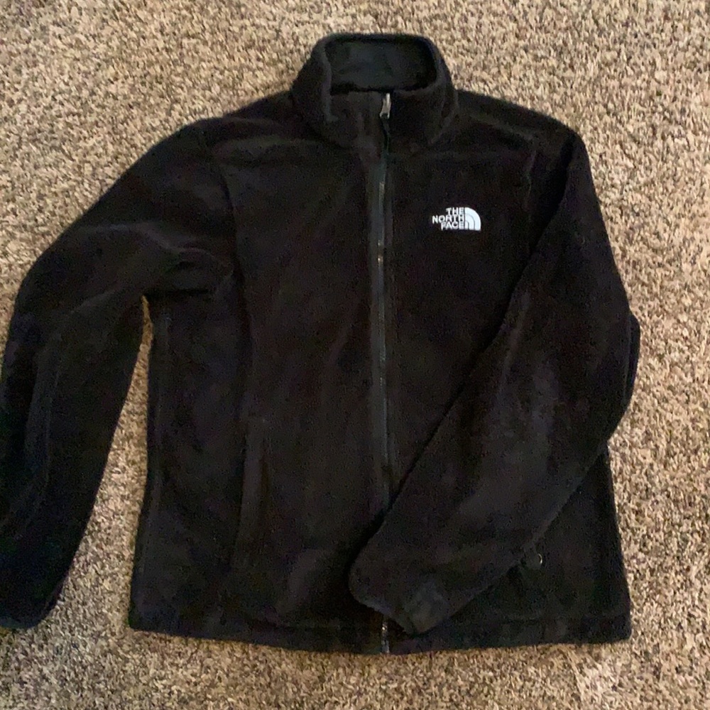 The North Face Fuzzy Full zip jacket all black & white - Picture 5 of 14